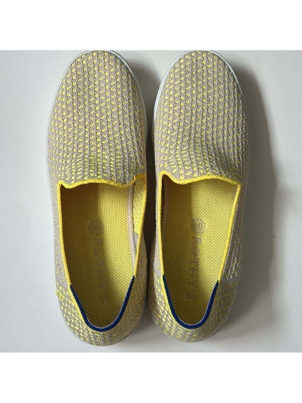 Rothy’s Women’s Lemon Yellow Honeycomb Slip On Sneakers - Picture 4 of 12